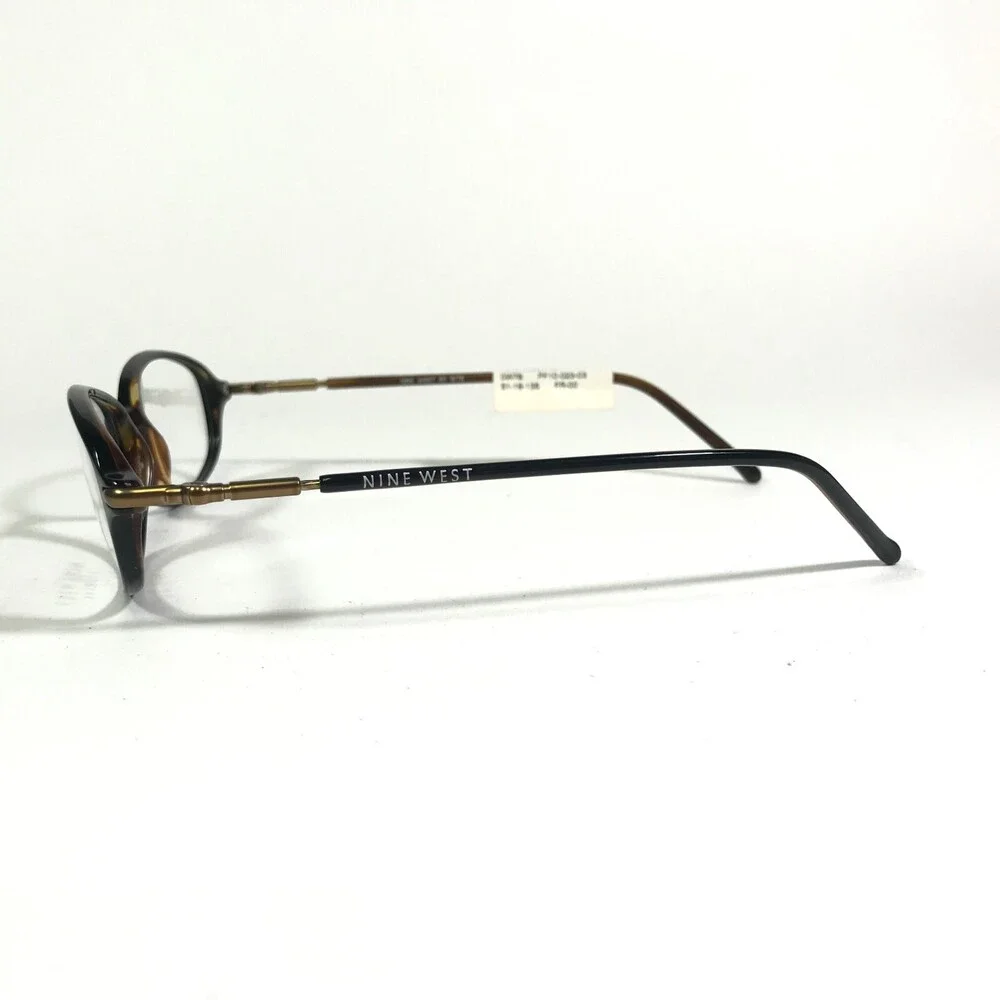 Nine West Petite Eyeglasses Frames 80 W78 Black Brown Round Full Rim 51-16-135